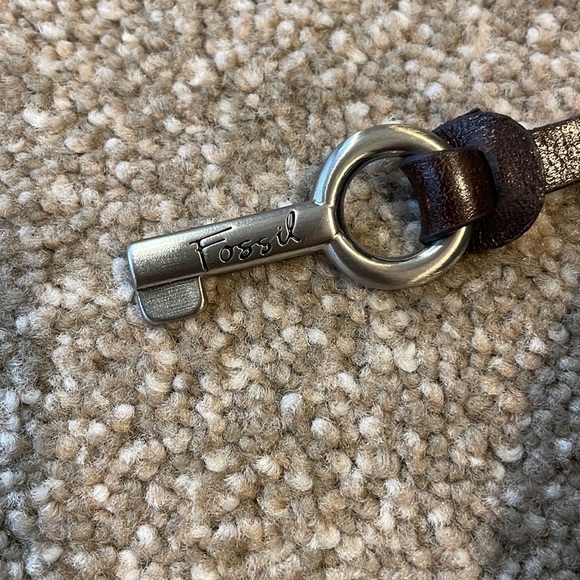 EUC FOSSIL Leather Hobo Purse Shoulder Bag Patchwork Strips Red Purple Blue - Picture 4 of 8